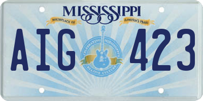 MS license plate AIG423