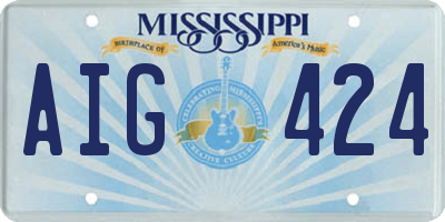 MS license plate AIG424