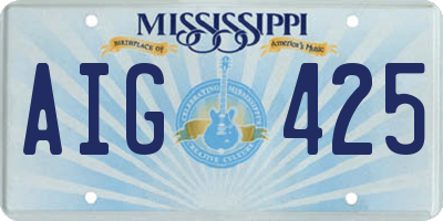 MS license plate AIG425