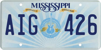 MS license plate AIG426