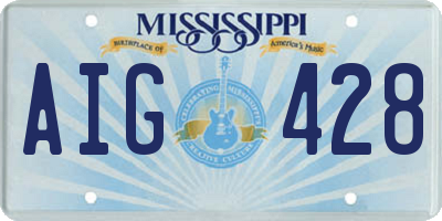 MS license plate AIG428