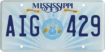 MS license plate AIG429
