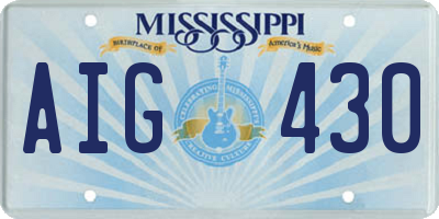 MS license plate AIG430