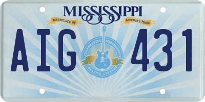 MS license plate AIG431
