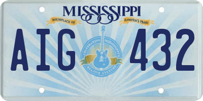 MS license plate AIG432