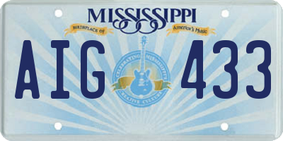 MS license plate AIG433