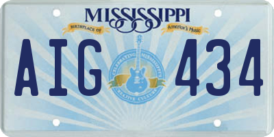 MS license plate AIG434