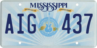 MS license plate AIG437