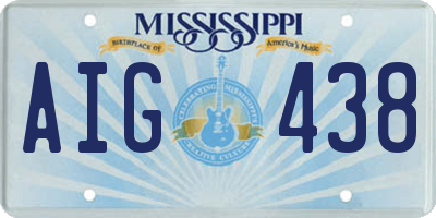 MS license plate AIG438