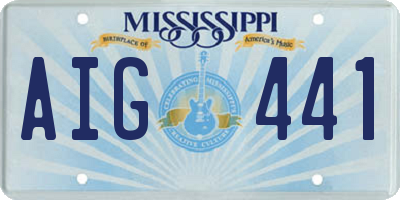 MS license plate AIG441