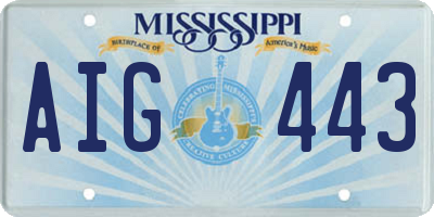MS license plate AIG443