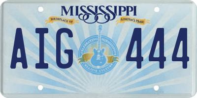 MS license plate AIG444