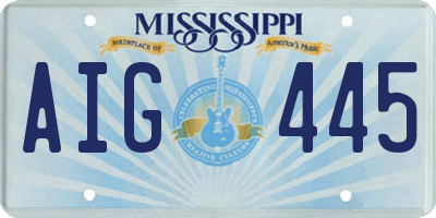 MS license plate AIG445