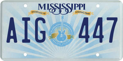 MS license plate AIG447