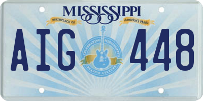 MS license plate AIG448