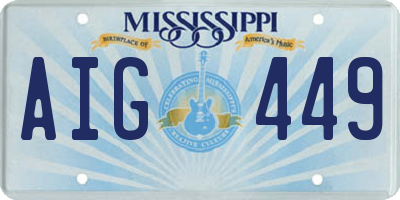 MS license plate AIG449