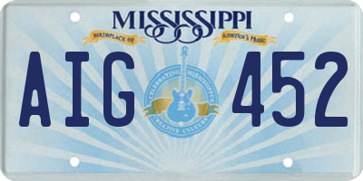 MS license plate AIG452