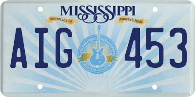 MS license plate AIG453