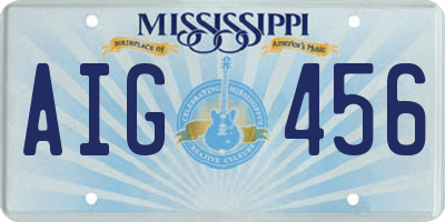 MS license plate AIG456