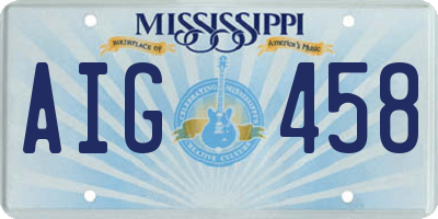 MS license plate AIG458