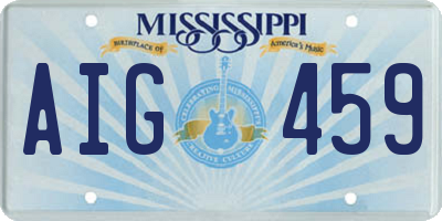 MS license plate AIG459