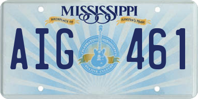 MS license plate AIG461