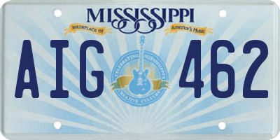 MS license plate AIG462