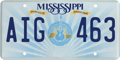 MS license plate AIG463
