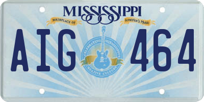 MS license plate AIG464