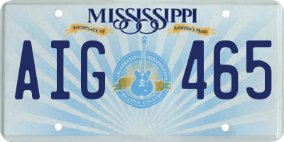 MS license plate AIG465