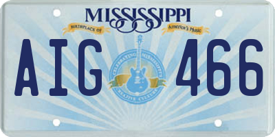 MS license plate AIG466