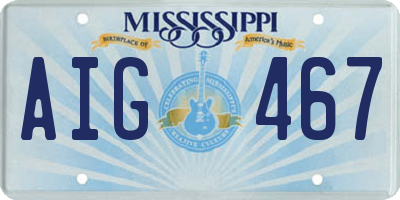 MS license plate AIG467