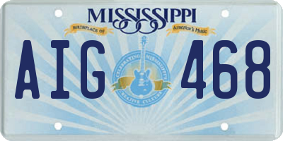 MS license plate AIG468