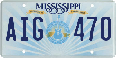 MS license plate AIG470