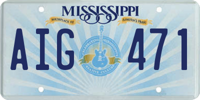 MS license plate AIG471