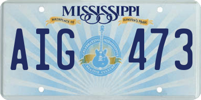 MS license plate AIG473