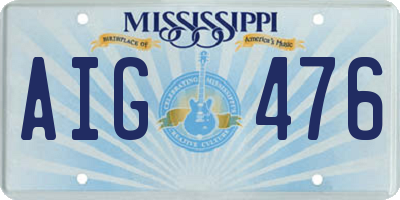 MS license plate AIG476