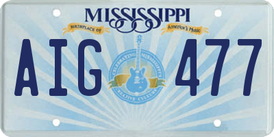 MS license plate AIG477
