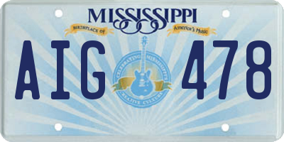 MS license plate AIG478