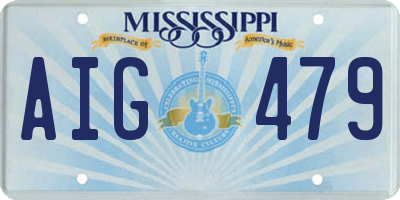 MS license plate AIG479
