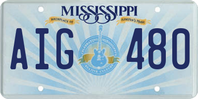 MS license plate AIG480
