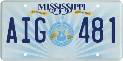 MS license plate AIG481
