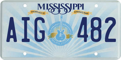 MS license plate AIG482