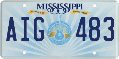 MS license plate AIG483
