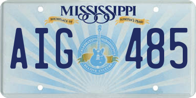 MS license plate AIG485