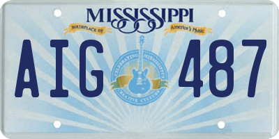 MS license plate AIG487