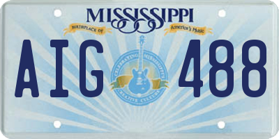 MS license plate AIG488