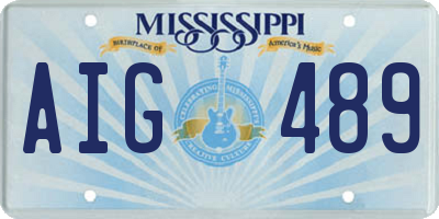 MS license plate AIG489