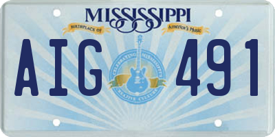 MS license plate AIG491