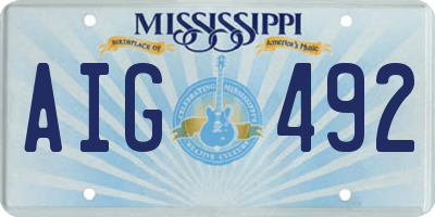 MS license plate AIG492